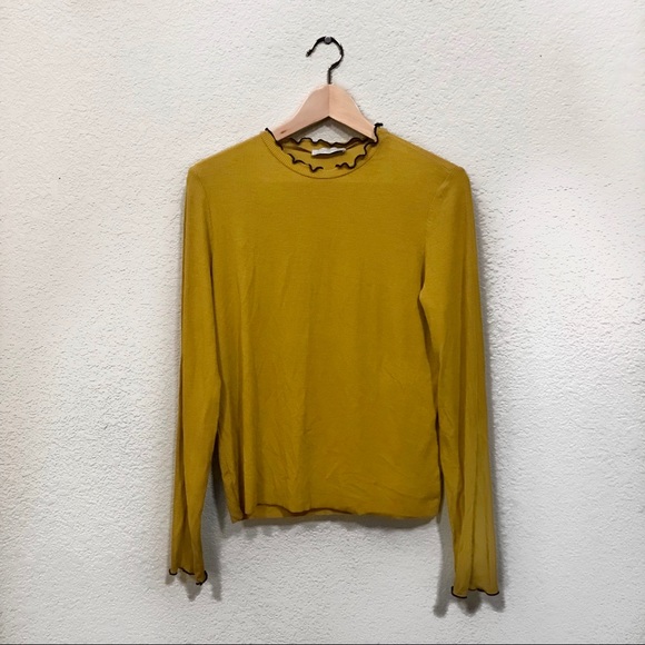Zara Tops - Zara Trafaluc Mustard Mock-neck Long sleeve Top